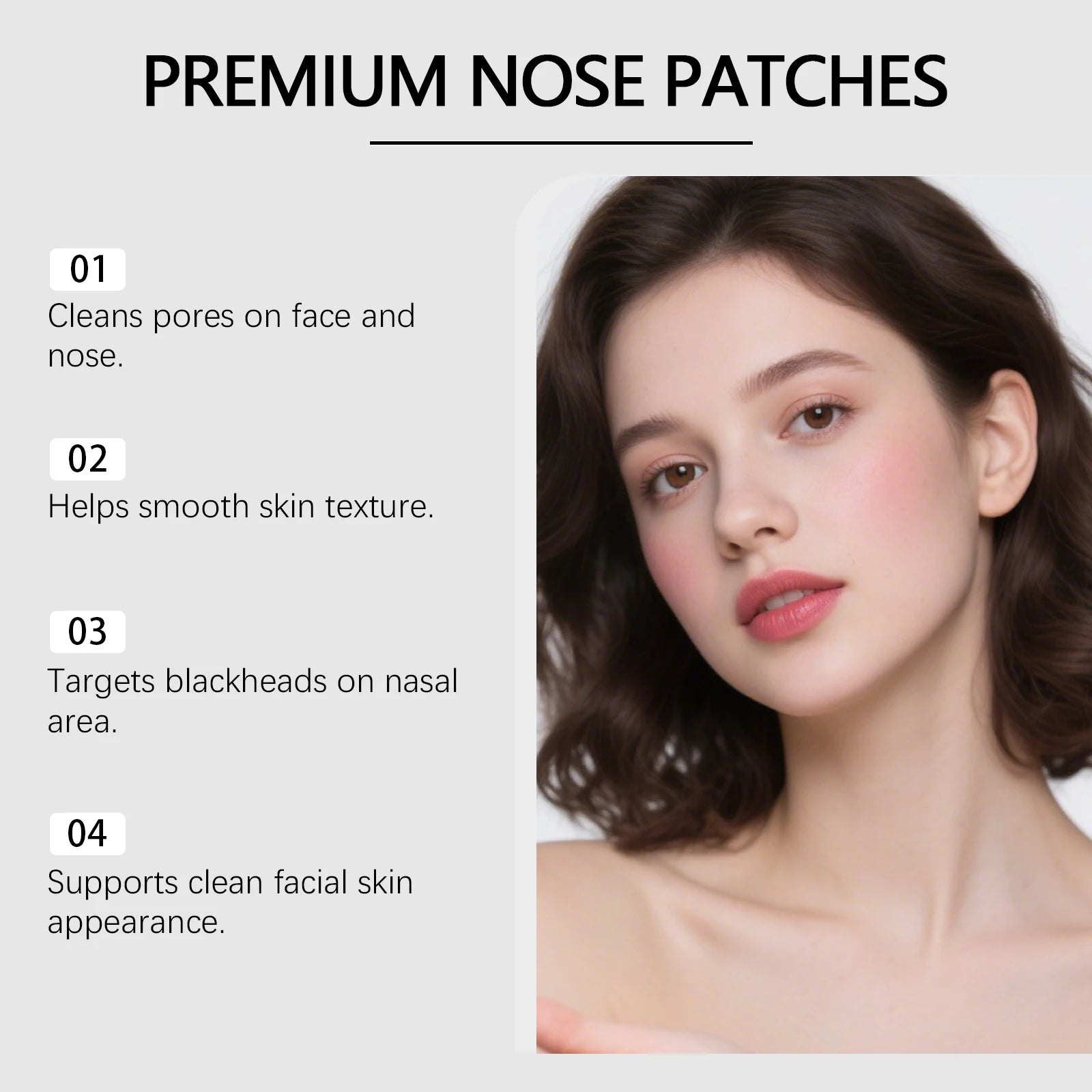 Pore-Cleaning Nose Strips Pore Cleaning Blackhead Remover Smooth Skin Remove Black & White Heads Oil-Control Shrink Pores Qme