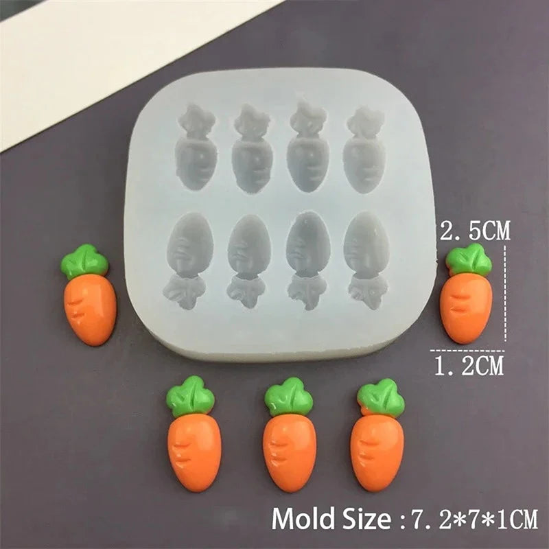 High Temperature Resistant Silicone Molds Mini Carrot Shape Cakes Molds Chocolate Candy Easter Cakes Baking Decoration Tools Qme A2