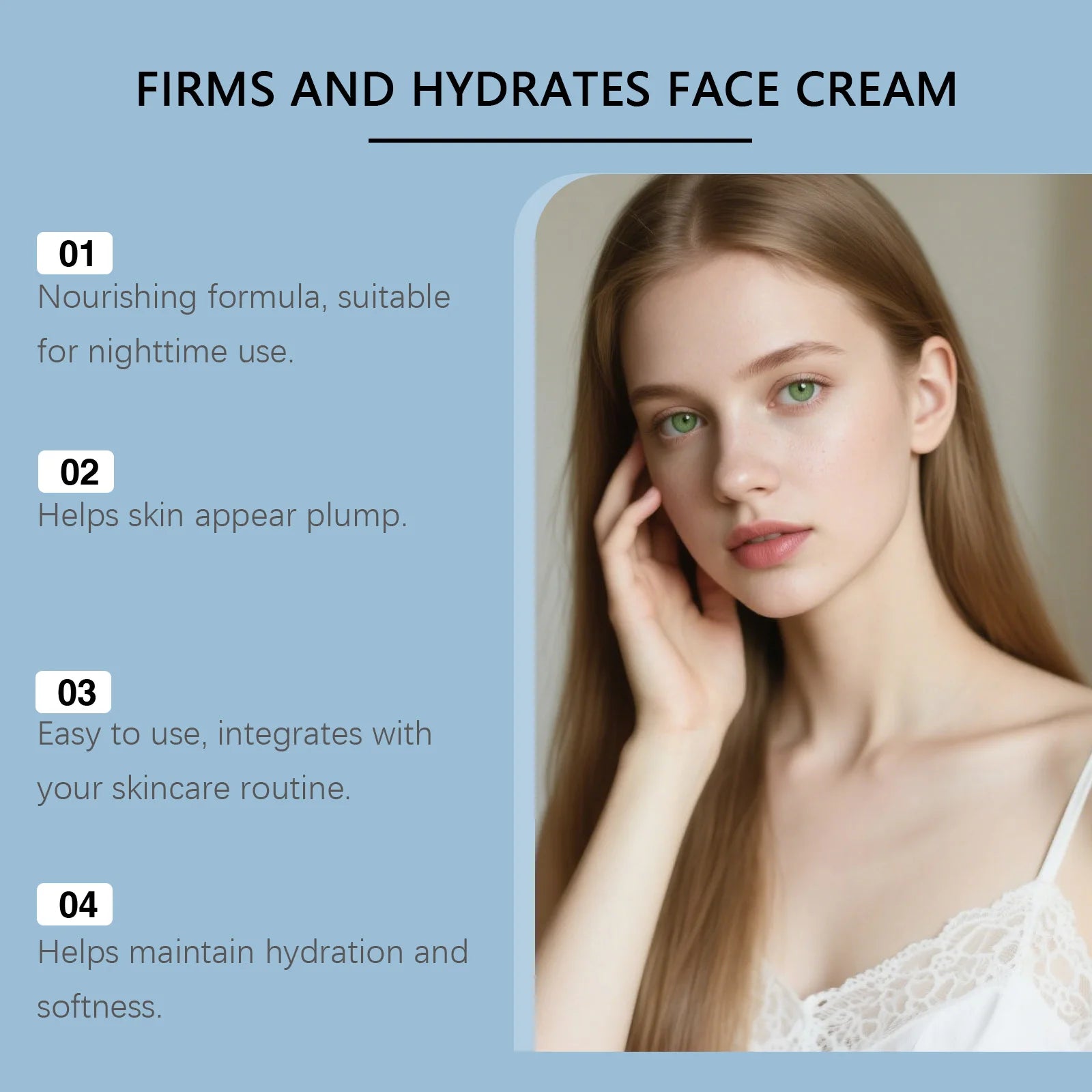 Copper Peptide Face Cream & Serum Set Firming Hydrating Skincare Smoothing Tightening Facial Skin Softens Skin Textur Qme
