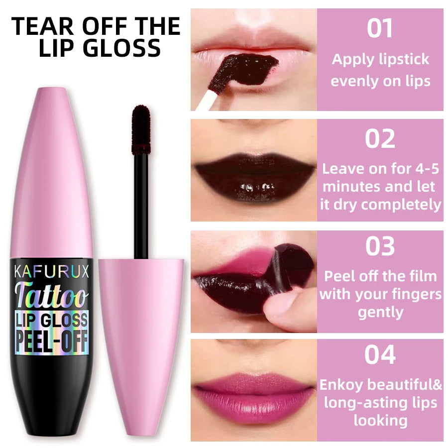 7 Waterproof Lip Liner Peel Off Tint Long Lasting Matte Gloss Red Qme