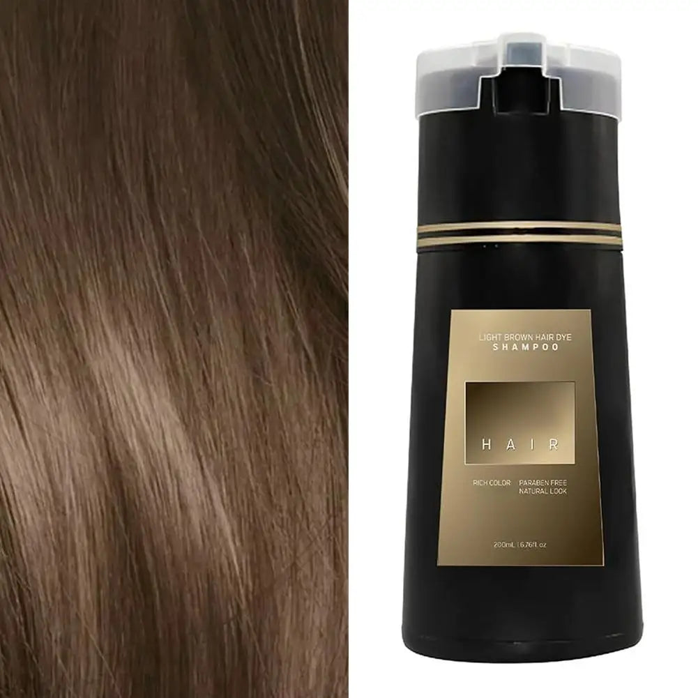 200ML Hair Coloring Shampoo Dye Shampoo For Covering Gray White Shampoo Black Brown Purple Hair Colouring Shampoo Hair Care Qme
