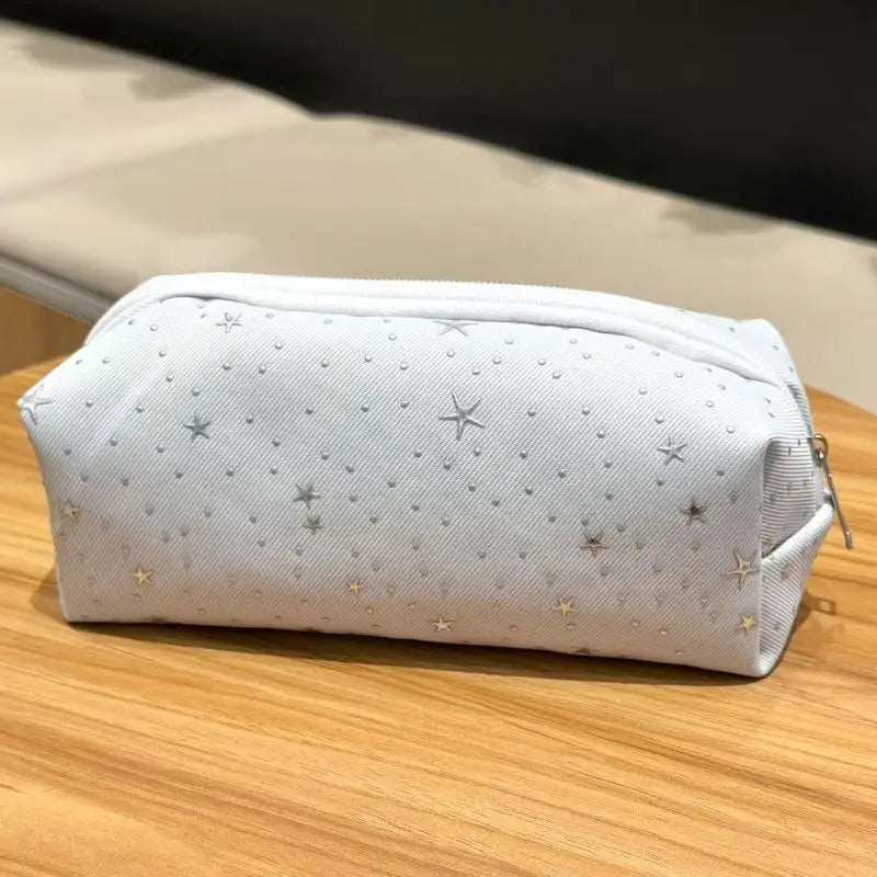 Multi-functional Canvas Pencil Case Star Print Multicolor Zippered Qme A3