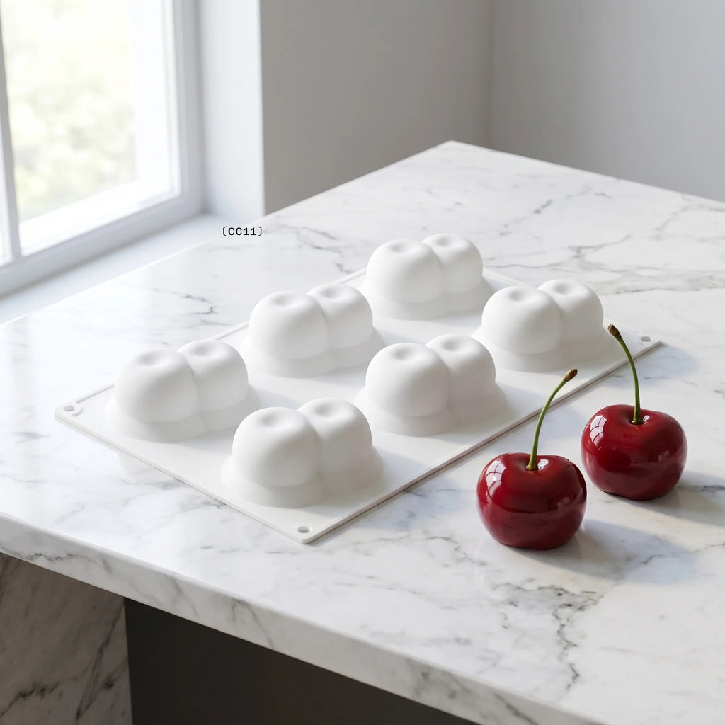 Cherry Shape Silicone Mold Cake DIY 3D Fruit Mouse Mould Pudding Qme