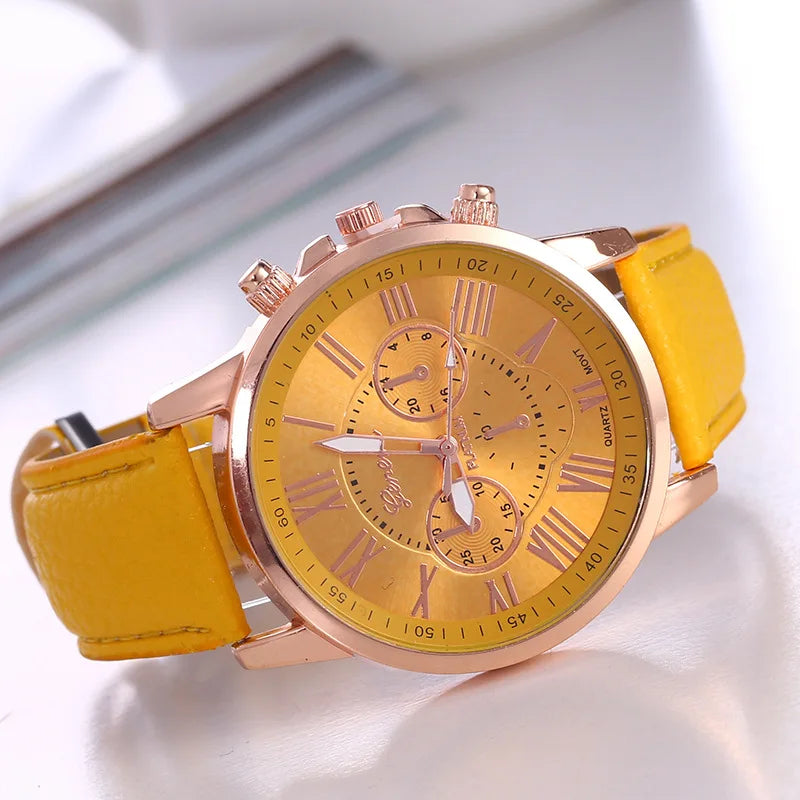Womens Watches Brand Sport Style Fashion Ladies Watch Leather Watch Women Girls Female Quartz Wristwatches Montre Femme Qme