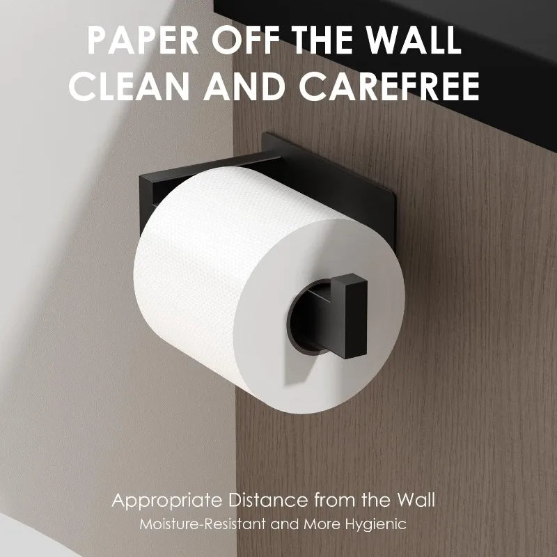 Self Adhesive Toilet Paper Holder Stainless Steel No Drill Wall Mount Qme