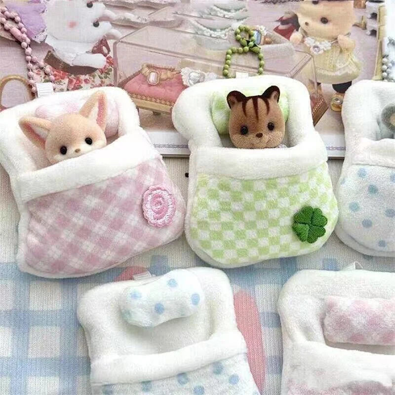 Cute Plush Four-leaf Clover Doll Bed 8 6 Soft Sleeping Bag Mini Room Qme