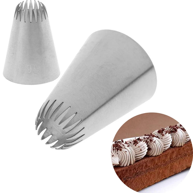 195 19 Teeth Stainless Steel Icing Nozzle Cookie Cream Flower Qme