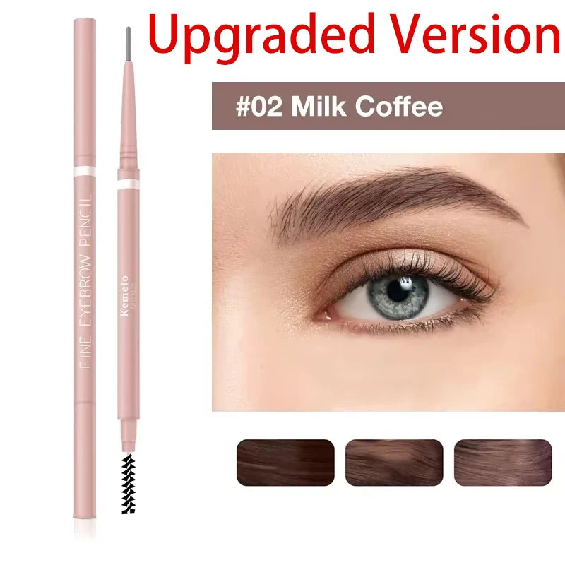 1PC 1.5mm Ultra Fine Double-Ended Eyebrow Pencil Waterproof Sweat-proof Long Lasting Professional Eye Makeup For Women Qme X2 upgraded version