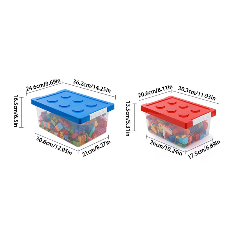 Kids Building Block Storage Box Toys Organizer Stackable Block Case Container Books Stationary Holder Sundries Snack Container Qme