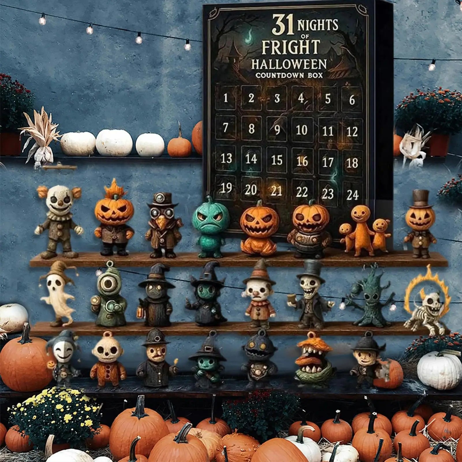 Halloweens Countdown Calendar Toys Advent 2d Acrylic Horror Qme