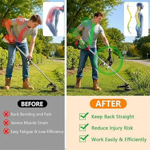 Shovel Handle Extension Ergonomic Non-Slip Easy Install Garden Trimmer Handle Extension For Gardeners Professionals Enthusiasts Qme