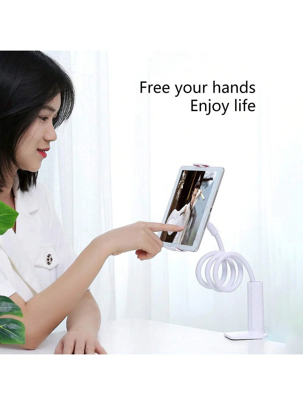 Lazy Phone Holder Live Streaming Stand 360 Rotating Alloy Hose Qme
