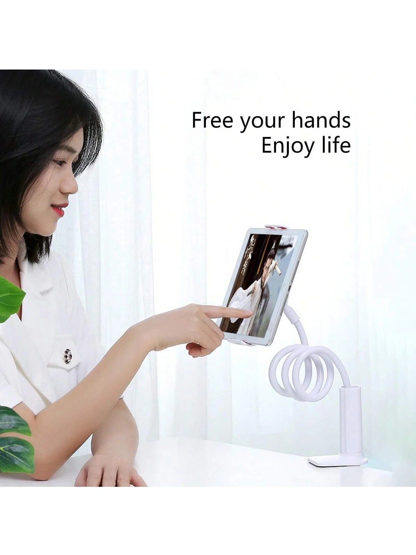Lazy Phone Holder Live Streaming Stand 360 Rotating Alloy Hose Qme