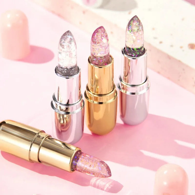 Shining Jelly Lipstick Color Change with Temperature Lip Stick Hydrating Moisturising Reduce Lip Wrinkle Color Changing Lipstick Qme