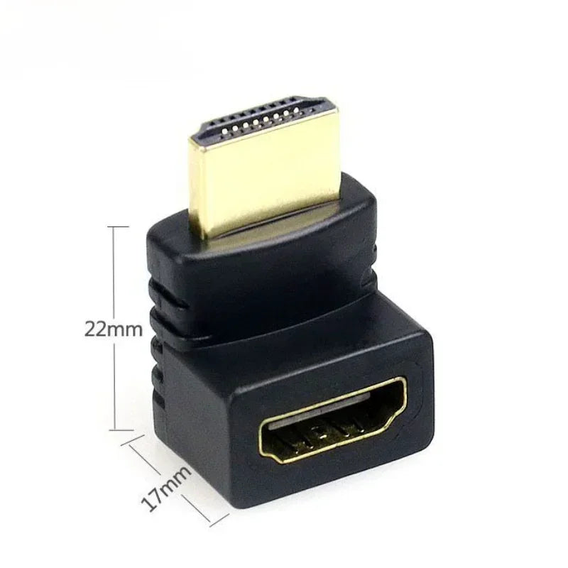 10pcs 4k HDMI-compatible Cable Connector Adapter 270 90 Degree Right Angle HDMI-compatible Male To Female Converter Qme