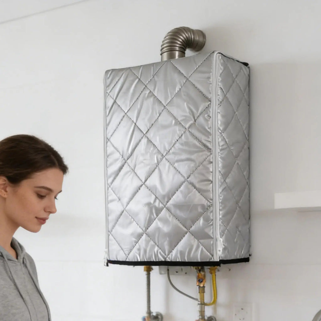 Tankless Water Heater Cover Insulated Kitchen Appliance Blanket with Zippers Thickened Water Heater Enclosure Cover for Freezing Qme