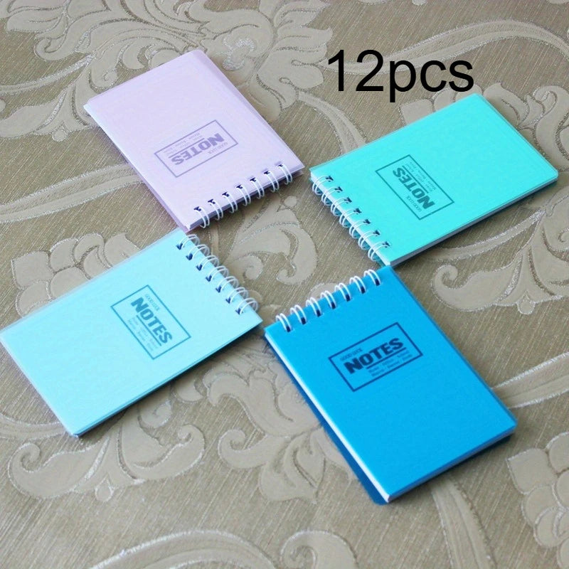 4pcs/8pcs/12pcs Mini Spiral Notebook Set, A7 Pocket Size Lined Notepads, Portable Memo Pads for Students & Office Qme 12pcs