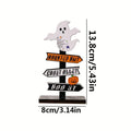 1 Halloween Tree Shaped Ghost Pumpkin Letter Wooden Ornament Qme WHITE