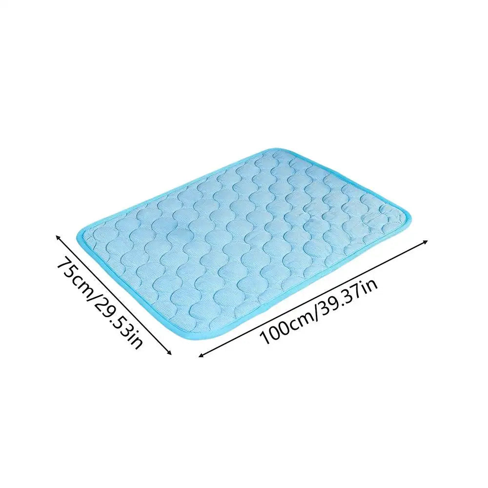 Dog Cooling Mat Washable Sleeping Rug 100x75cm Self Cooling Pet Mat For Small Medium Large Dog Kitten Crate Kennel Floor Sofa Qme Blue China Mainland