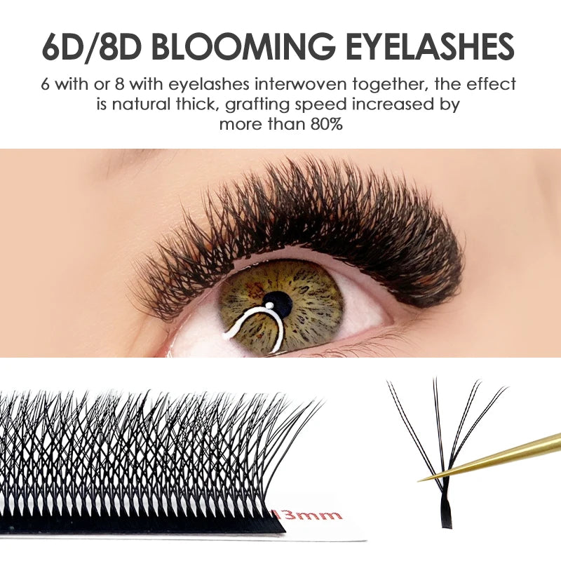 NATUHANA Double W-shape Premade Volume Fans 3D 4D 5D Eyelash Qme
