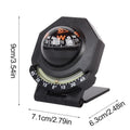 Boat Compass Ball Foldable High Precision Direction Guide Compass With Inclinometer Multi-Purpose Compass 180-Degree Adjustable Qme Black