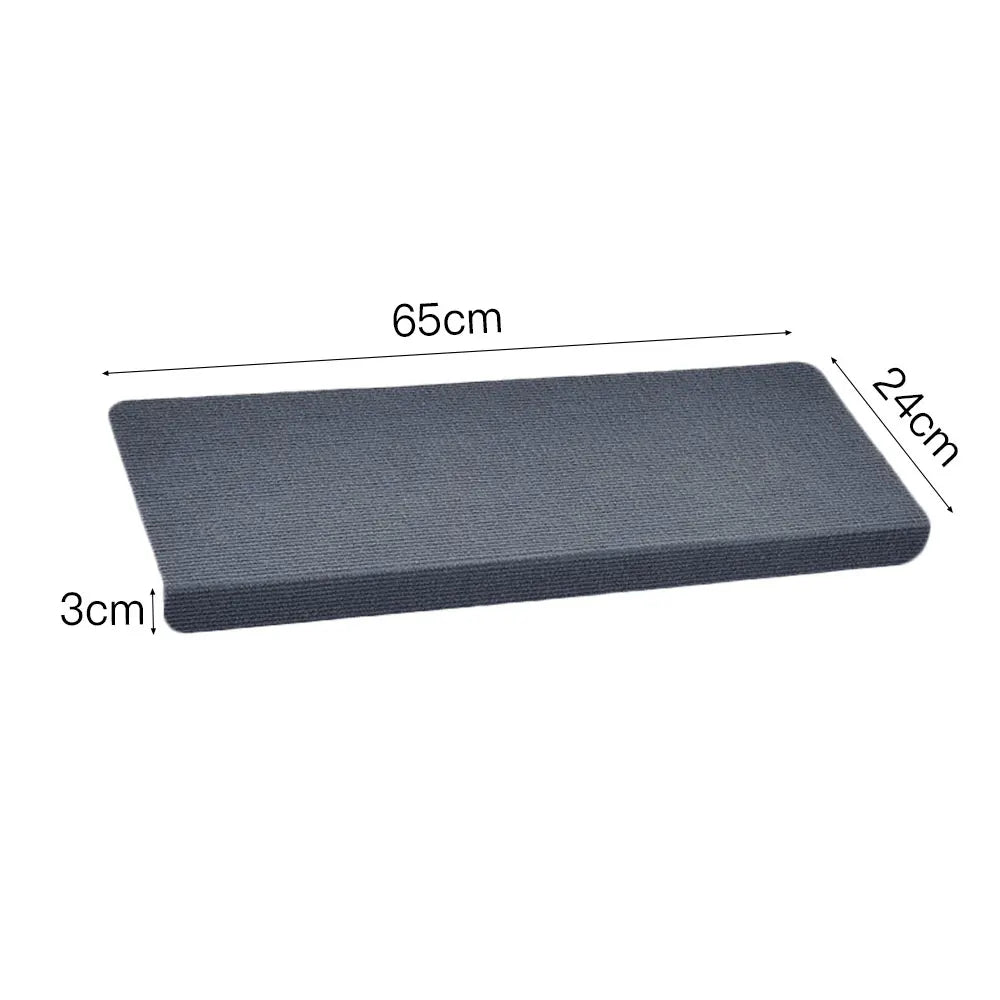 Indoor Stair Treads Stair Treads Anti Slip Carpet Mat Self Adhesive Multipurpose Stair Mat for Wooden Steps 9.44x25.19in Coffee Qme