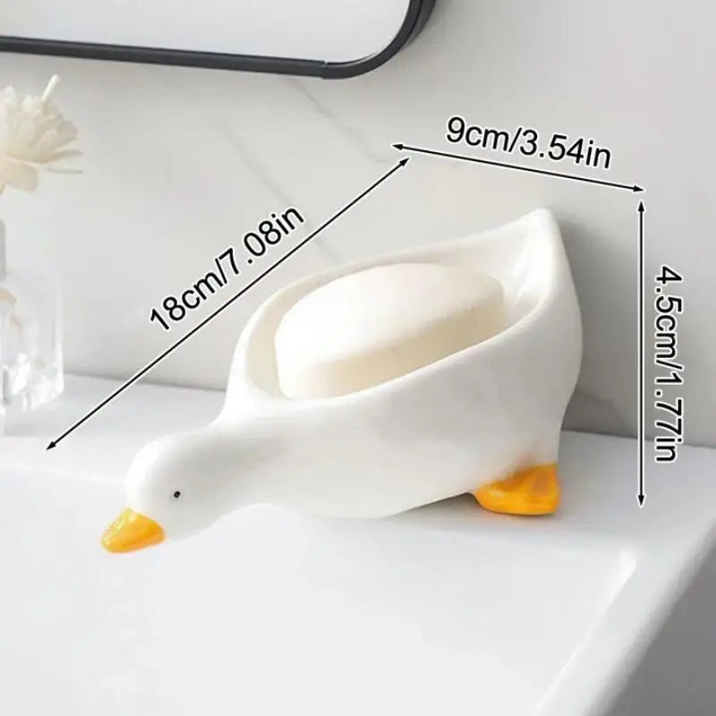 Random Soap Tray Self-draining Soap Rack Duck-shaped Creative Rack for Shower Bathroom Kitchen Tub Sink Tray Bracket Bathroom Qme