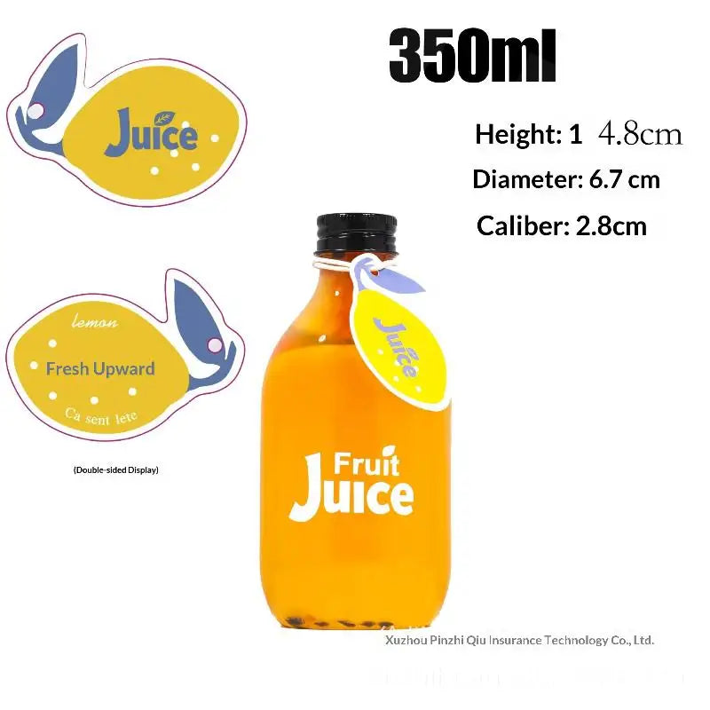 Plastic Juice Bottles Caps Long-lasting Spill-proof Clear Milk More Qme 350ml Black