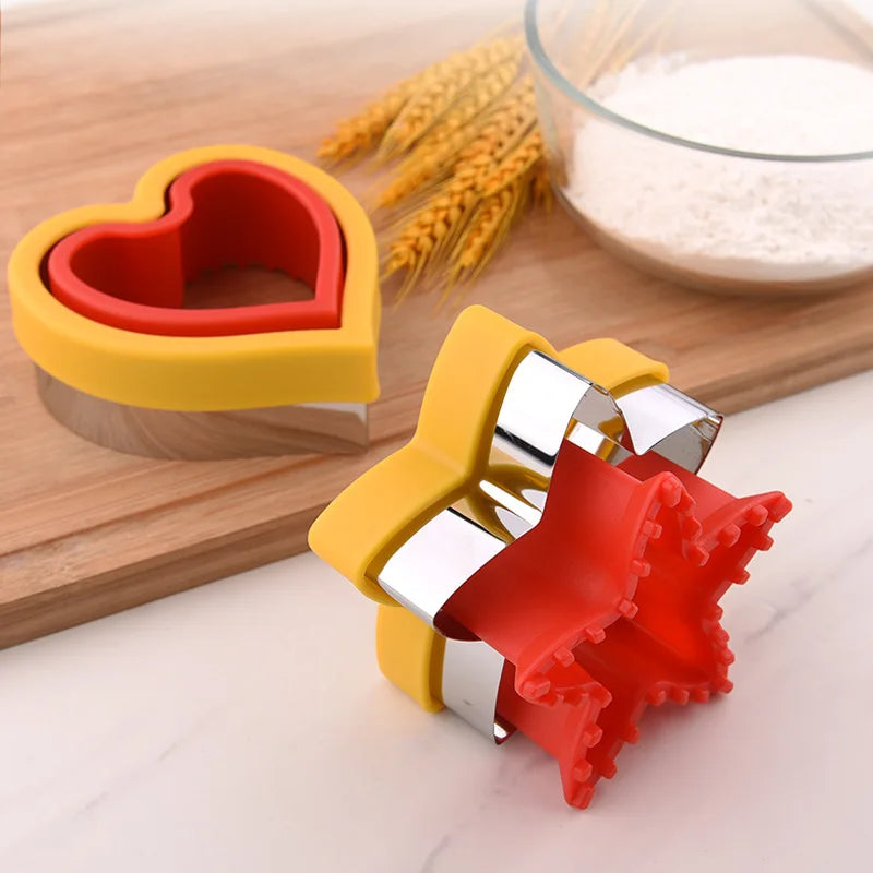 1/2/3/4/5/6PCS Stainless Steel Cookie Cutters Set - Animal & Heart Shapes for DIY Baking, Bread, Sandwich, Gift for Kids Qme