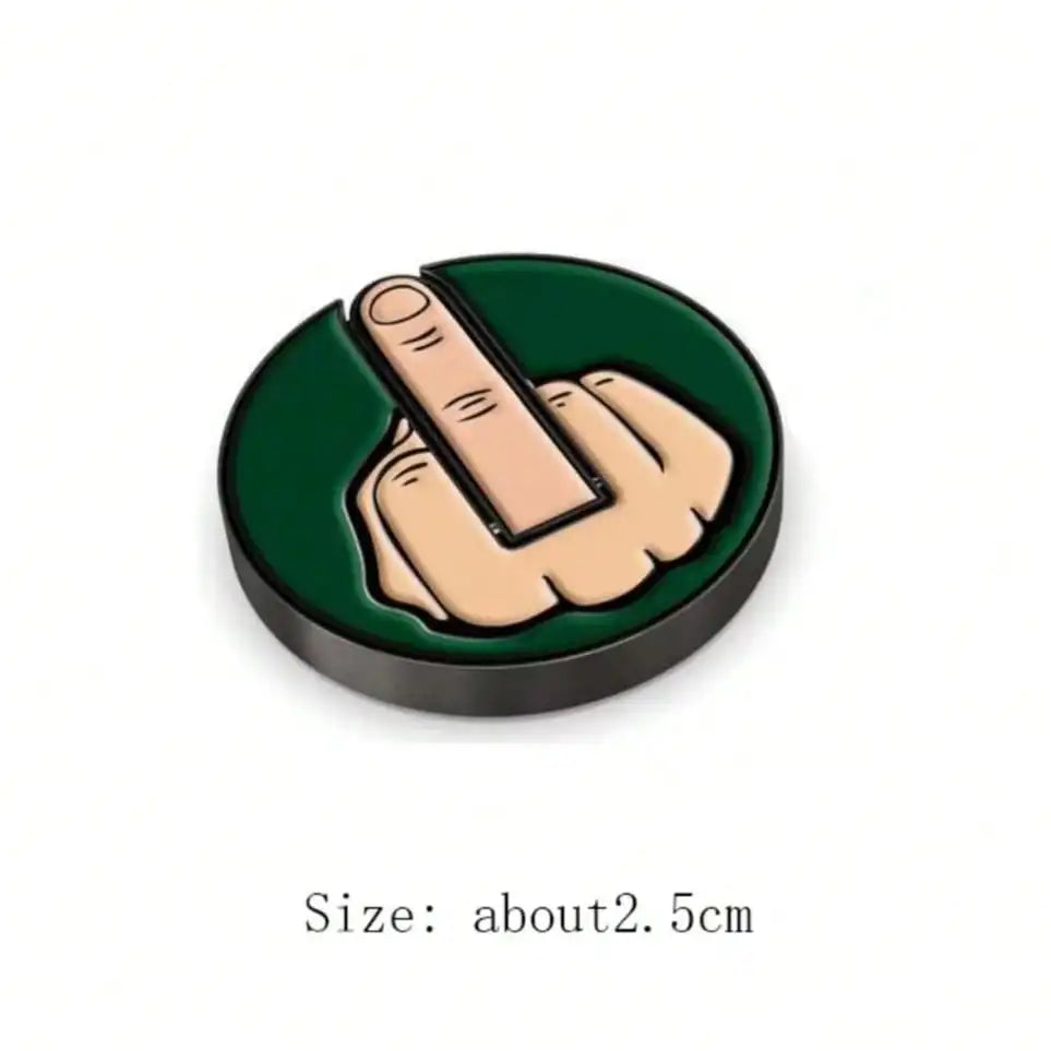 Vertical Middle Finger Golf Cap Clip Marker Ball Position Magnet Qme