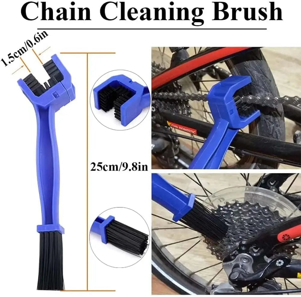 Bike Chain Cleaner, 4 Pack Bike Cleaning Kit, Portable Bike Chain Scrubber and Chain Brush, Bicycle Cleaning Brush Tool Qme