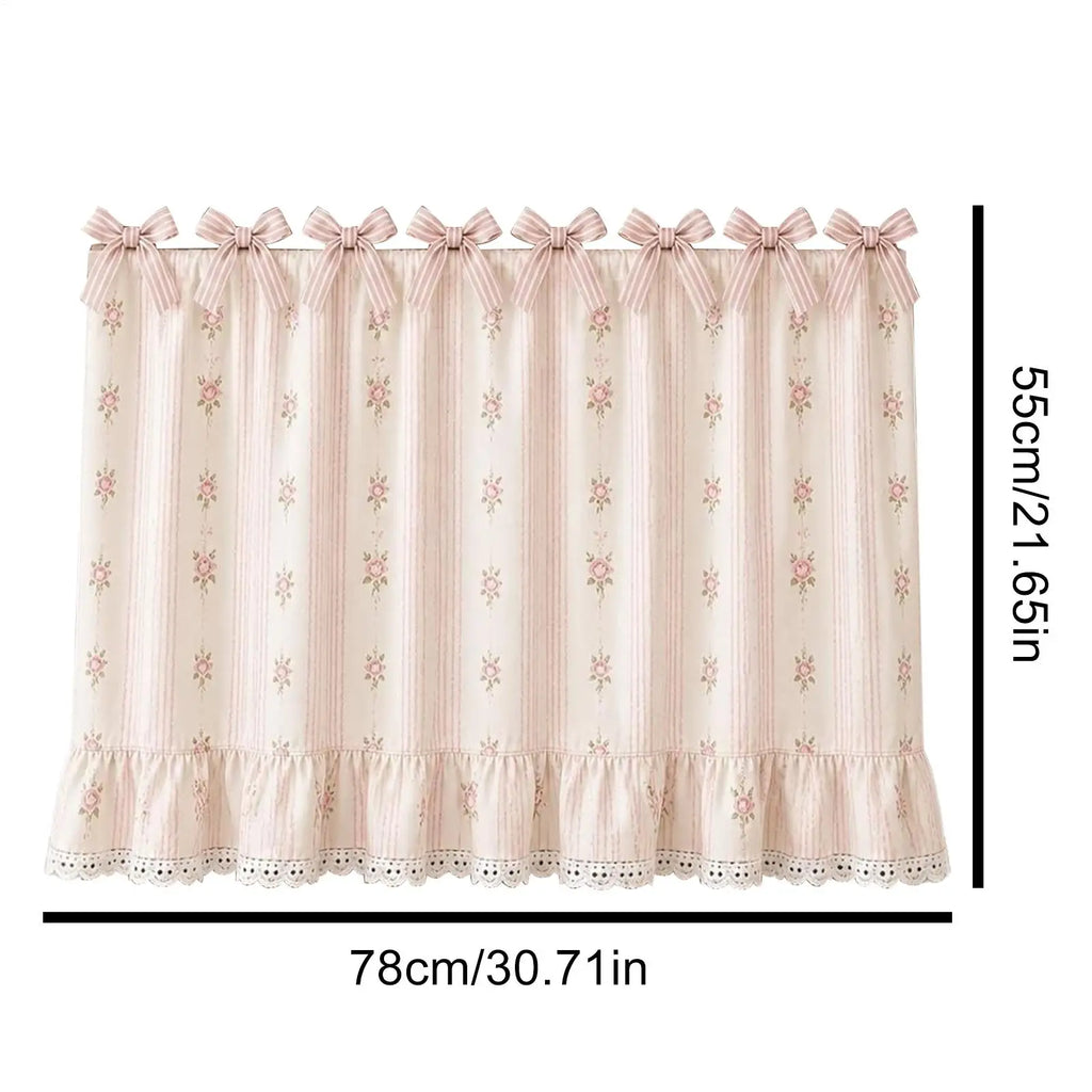 Farmhouse Oven Skirt Farmhouse Lace Ruffle Trim Stove Skirt Stove Curtains With Ties For Cottage Kitchen Cabinet Window Qme
