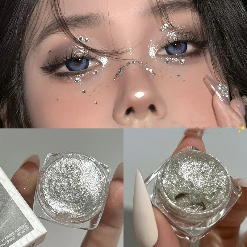 Metallic Shimmer Eyeshadow Gel Matte Highlighting Palette Light Qme