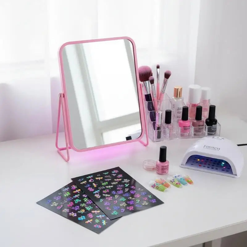 30 Sheets 3D Glow Dark Neon Nail Stickers Glittery Glossy Qme