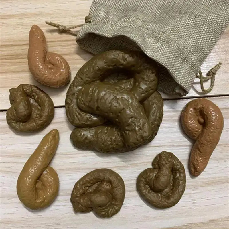 Prank Props Realistic Fake Turd Funny Joke Tricky Toys Drawstring Bag Qme