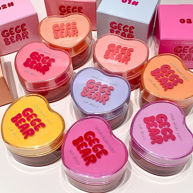 Gege Bear Loveheart Lip Jelly Glaze Moisturizing Jam Gloss Honey Qme
