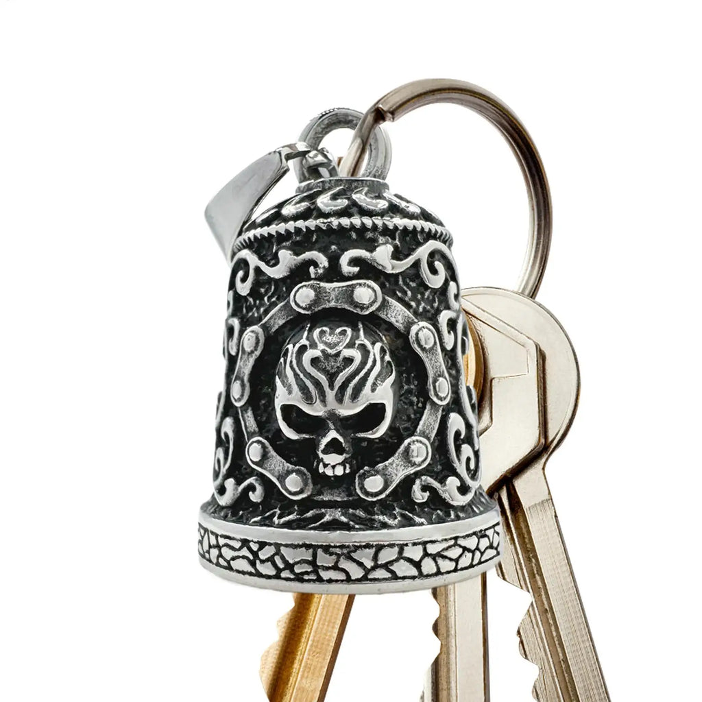 Motorcycle Bells Skull Bell Key Chain for Motorcycle Weatherproof Motorbike Accessories Handmade Rider Key Chain Ornament Qme