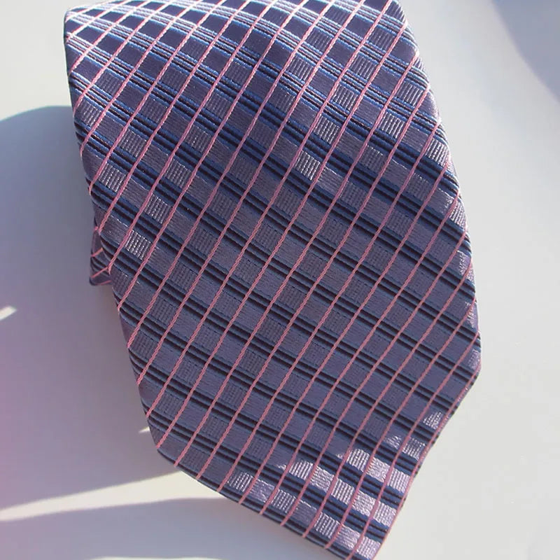 Classic Stripe Silk Necktie Men Business Formal Wedding Tie Blue Qme xl-11