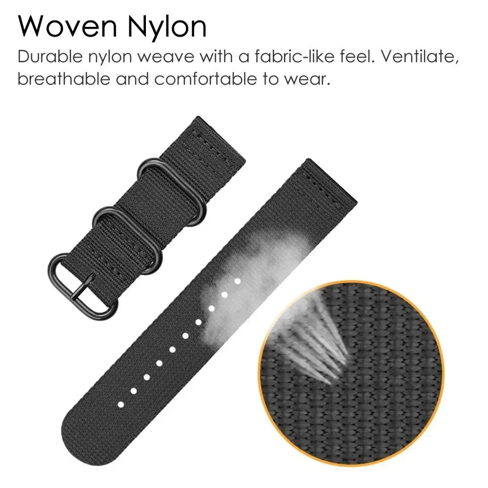 18mm 20mm 22mm 24mm Nylon Fabric Watch Bands Sport Strap For Samsung Galaxy Watch 3 Band Bands Amazfit GTR GTS Huawei GT2 Qme