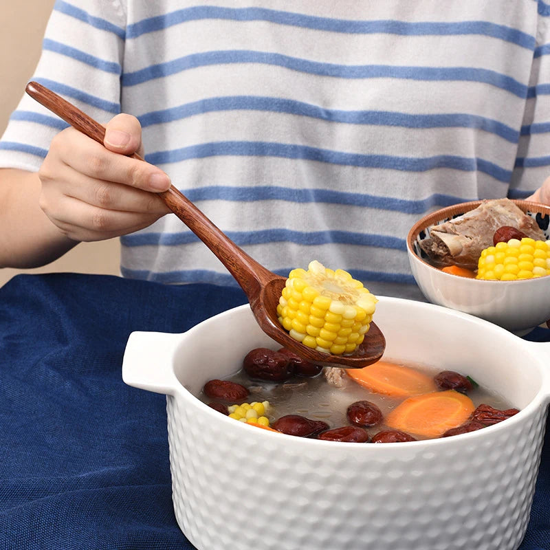 Long Handle Ramen Wooden Spoon Japanese Kitchen Cooking Utensils Tableware Serving Tablespoons Home Large Soup Ladle. Qme