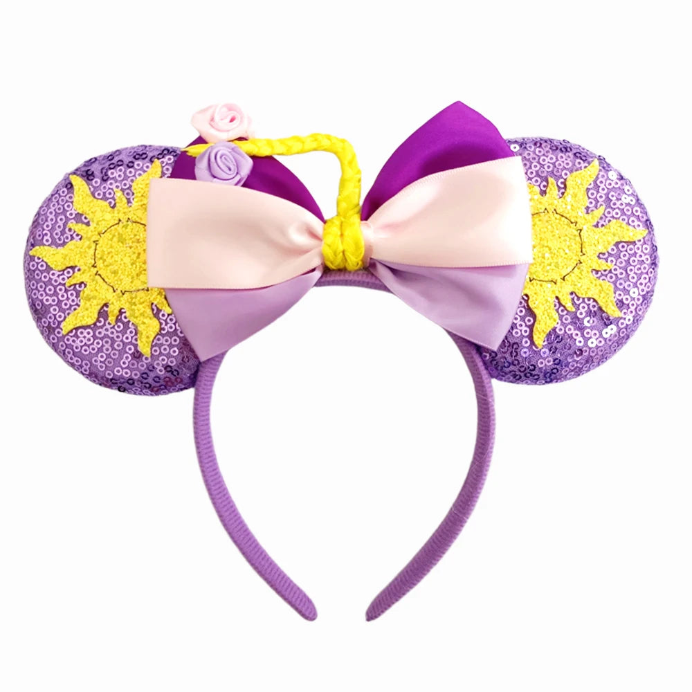 Sunflower Fashion Mouse Ears Princess Headband For Kids Band For Women Hair Accessories Girls Sequins 5" Sequin Bow Headwear Qme Headband 4