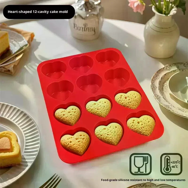 Heart Shaped Chocolate Silicone Baking Molds For French Dessert Mousse Pastry Fondant Candy Gummy Cake Decoration Bakeware Mold Qme