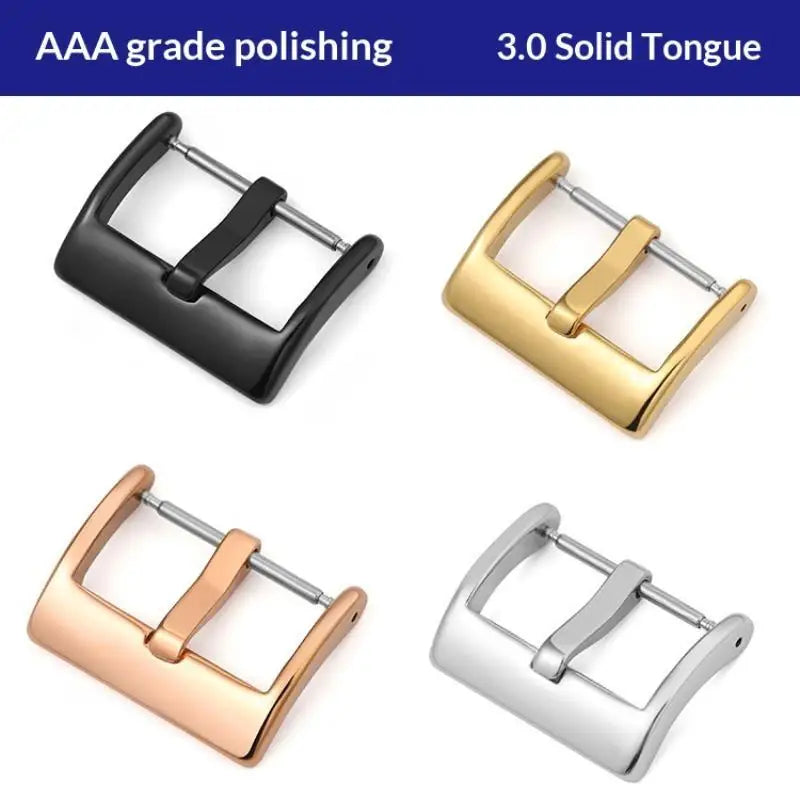 Metal Watch Pin Buckle Gloss Smooth Replacement Strap Clasp Luxury Qme