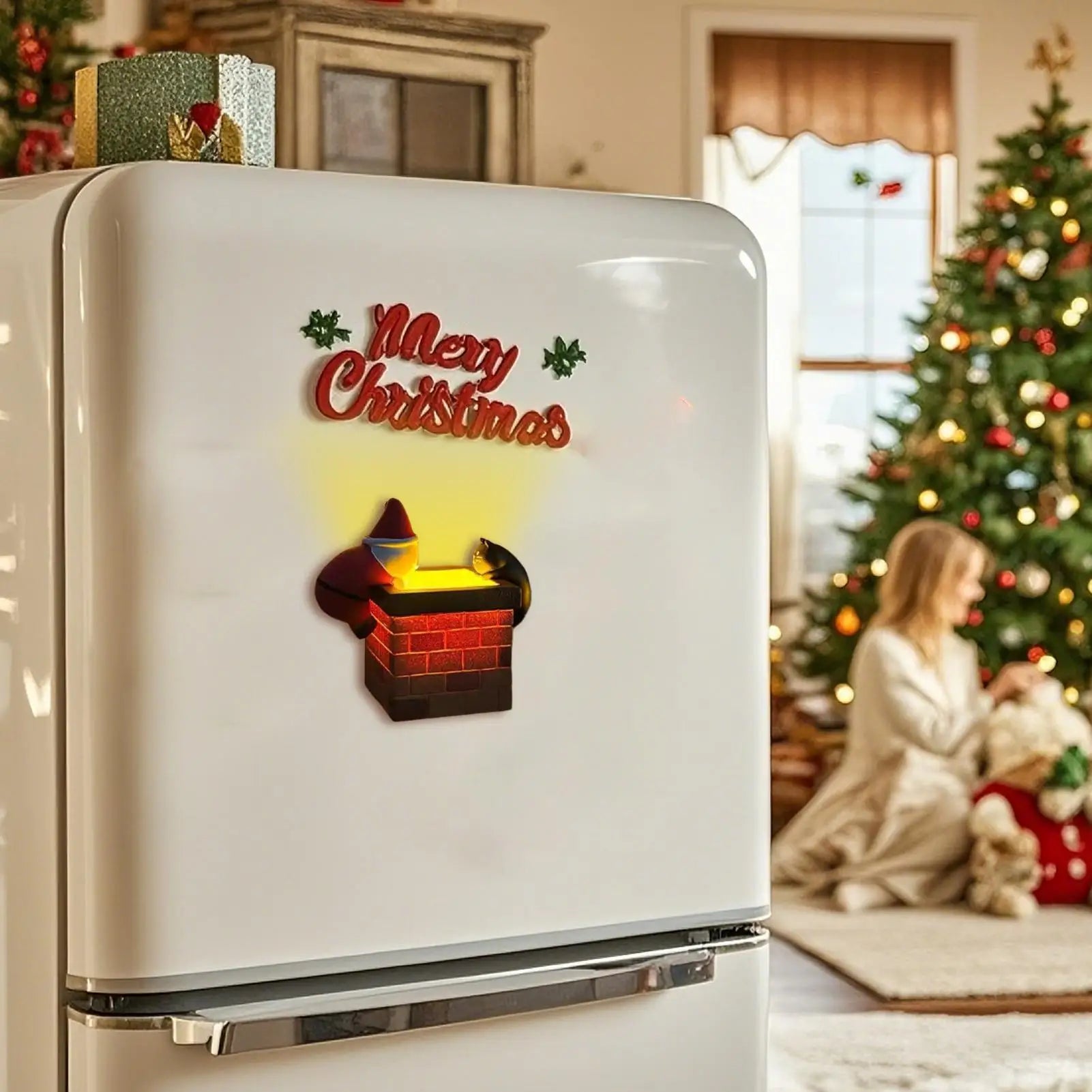 Kitchen Magnets For Refrigerator Glow Christmas Refrigerator Magnet Magnetic Sticker For Fridge Metal Door Bulletin Board Qme