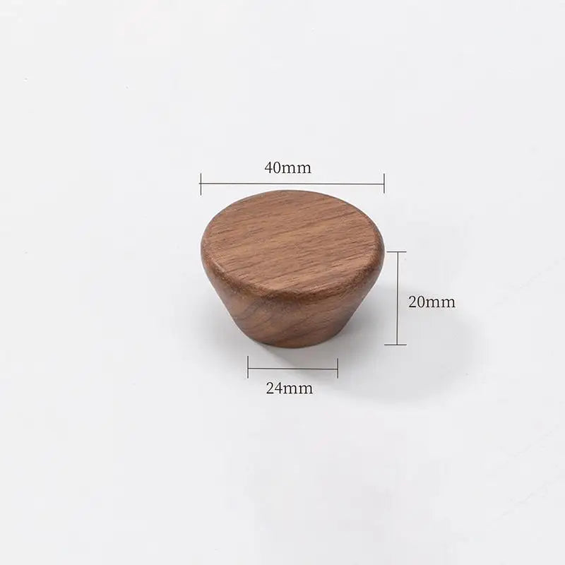 Natural Wood Color Cabinet Doors Solid Wood Handles Beech & Black Walnut Drawer Wooden Door Handles For Kitchen Bathroom Qme A15