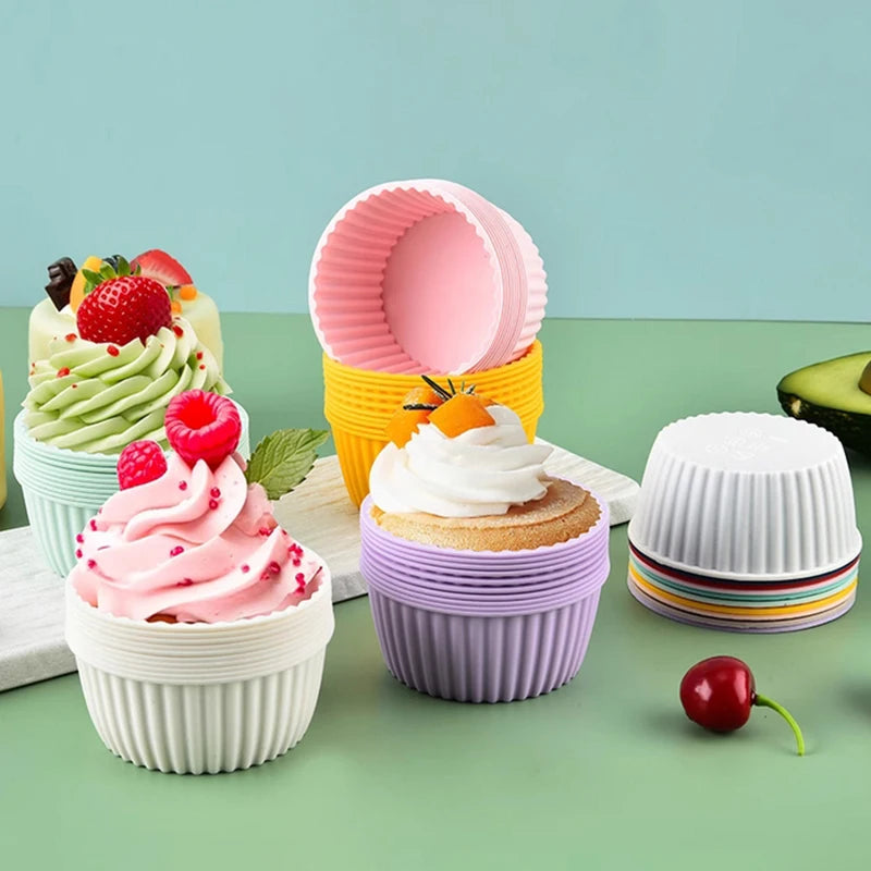 2Pcs Silicone Cake Mold For Muffin Cupcake Baking Food Grade Silicone Bagels Pan For Baking Non Stick Mini Cupcake Mould Qme