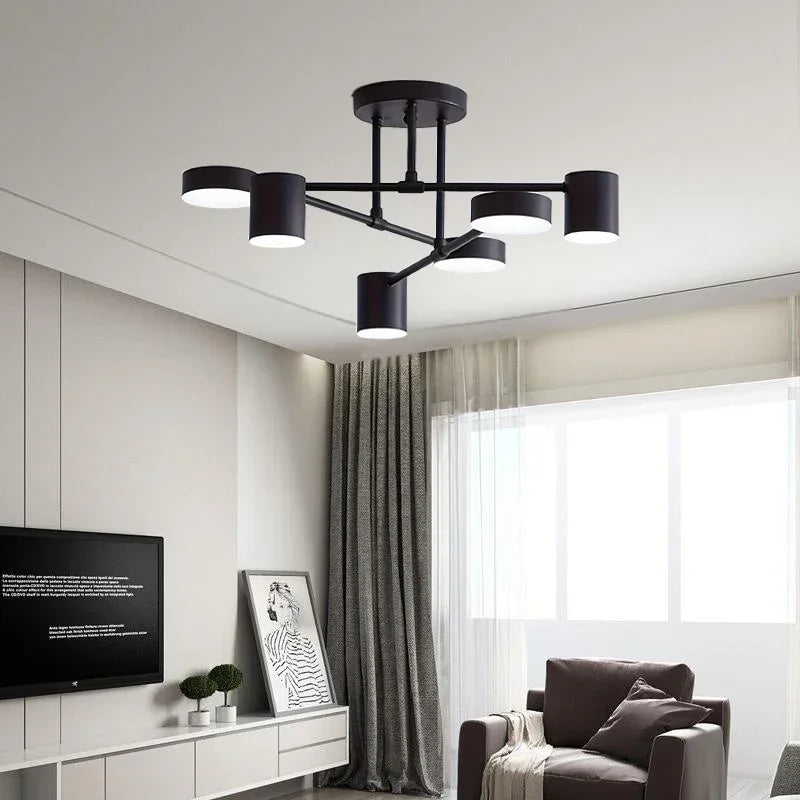 Modern Black Ceiling Chandeliers For Living Room Hall Ceiling Light Fixture Romantic Starry Gold Creative Ceiling Lamp Bedroom Qme