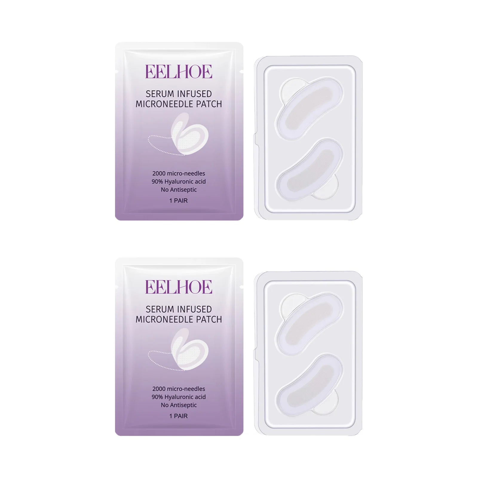 0.25mm Collagen Microneedle Eye Patch Anti-Wrinkle Soluble Micro-needle Eye Mask For Dark Eye Circle Moisturizing Under Eye Skin Qme 2 pairs