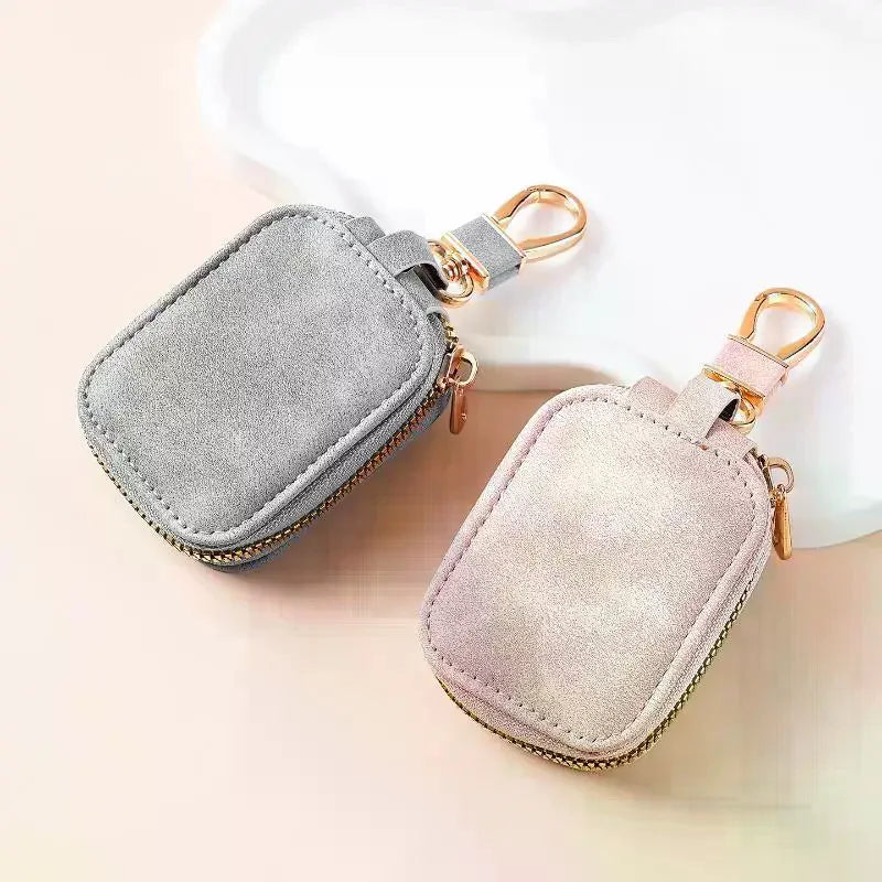Soft Suede Lightweight Car Key Case Zipper Closure Heavy Duty Metal Qme