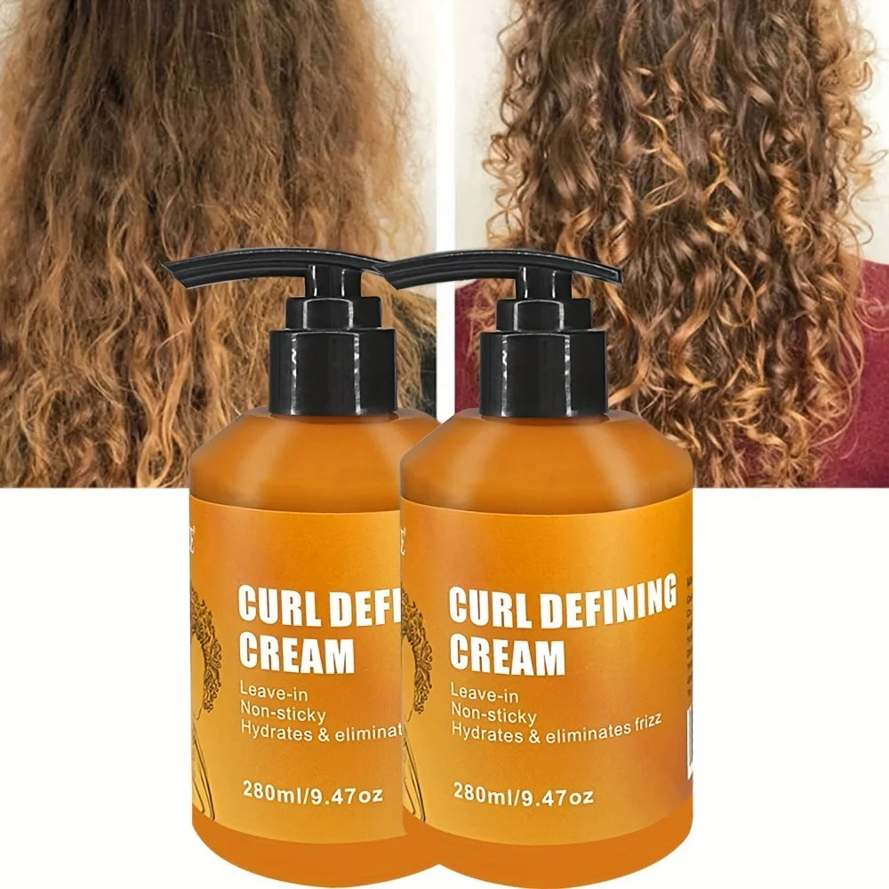 2 Pack GZE CURL DEFINING CREAM for Long Lasting Frizz Free Curls – Sulfate & Paraben Free Coconut Curling Cream Qme